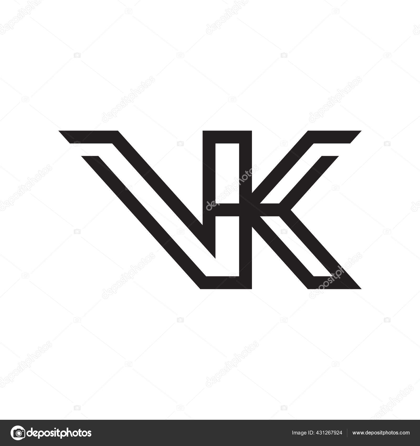 logotipo da letra vk. modelo de vetor de design de logotipo de