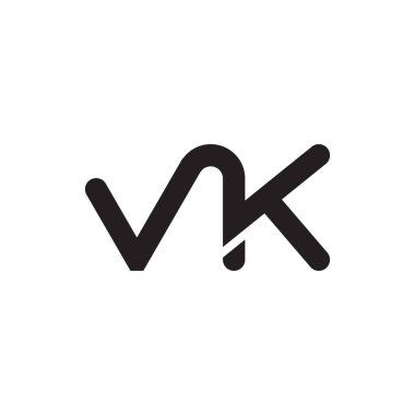 vk ilk harf vektör logo simgesi