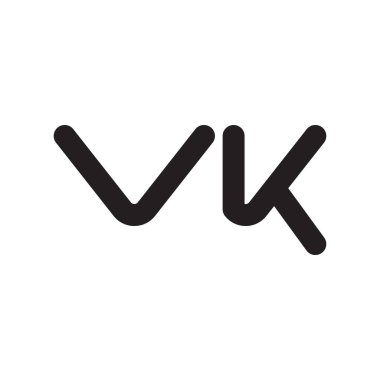vk ilk harf vektör logo simgesi