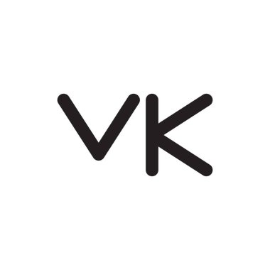 vk ilk harf vektör logo simgesi