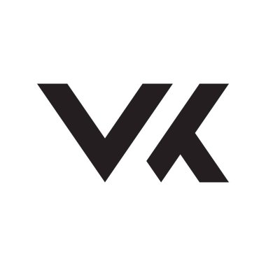 vk ilk harf vektör logo simgesi
