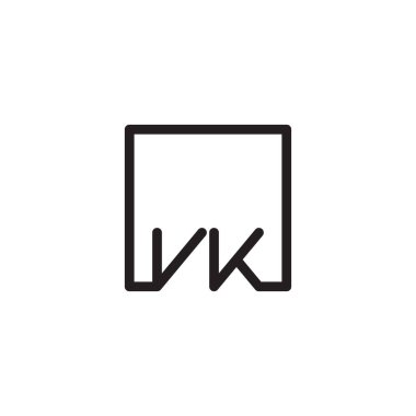 vk ilk harf vektör logo simgesi
