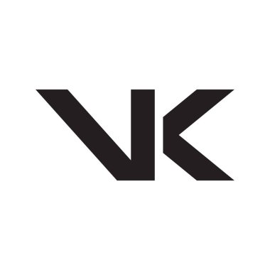 vk ilk harf vektör logo simgesi