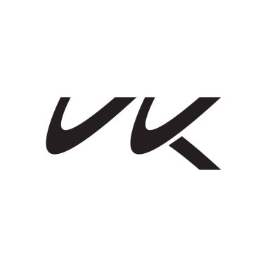 vk ilk harf vektör logo simgesi
