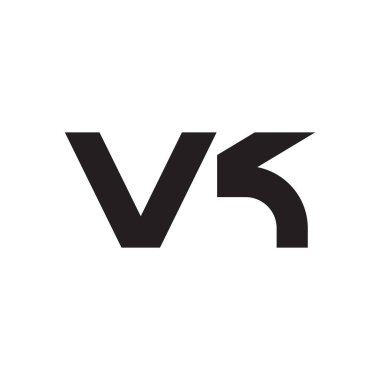 vk ilk harf vektör logo simgesi