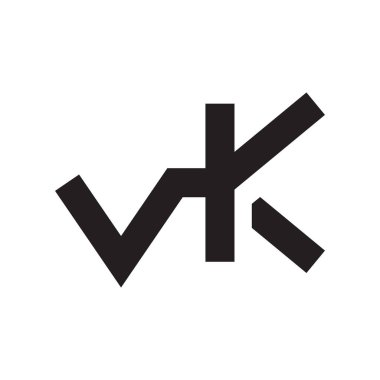 vk ilk harf vektör logo simgesi