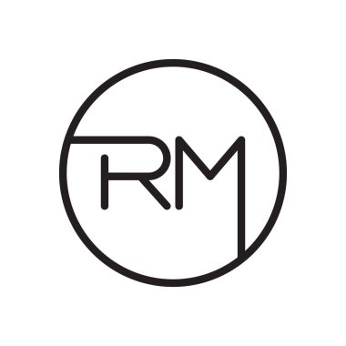 rm ilk harf vektör logo simgesi