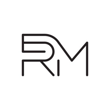 rm ilk harf vektör logo simgesi