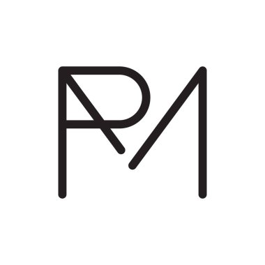 rm ilk harf vektör logo simgesi