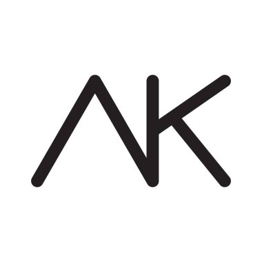 ak ilk harf vektör logo simgesi