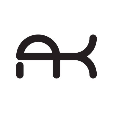 ak ilk harf vektör logo simgesi