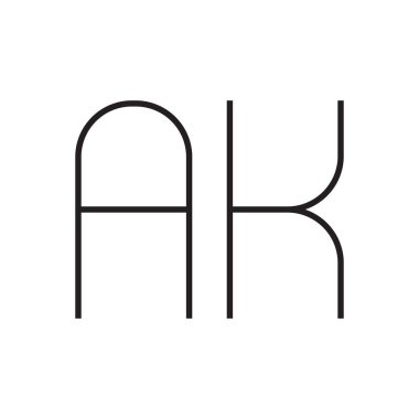 ak ilk harf vektör logo simgesi