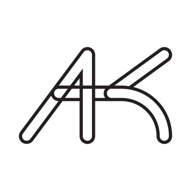 ak ilk harf vektör logo simgesi