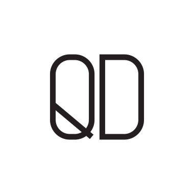 qd ilk harf vektör logo simgesi