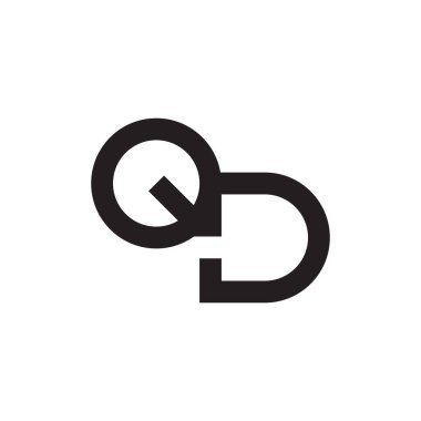 qd ilk harf vektör logo simgesi