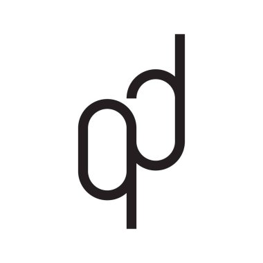 qd ilk harf vektör logo simgesi