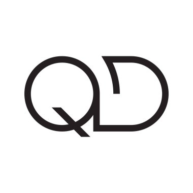 qd ilk harf vektör logo simgesi