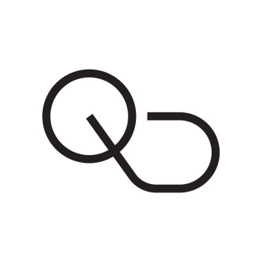 qd ilk harf vektör logo simgesi