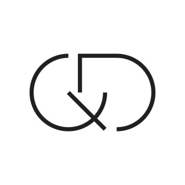 qd ilk harf vektör logo simgesi