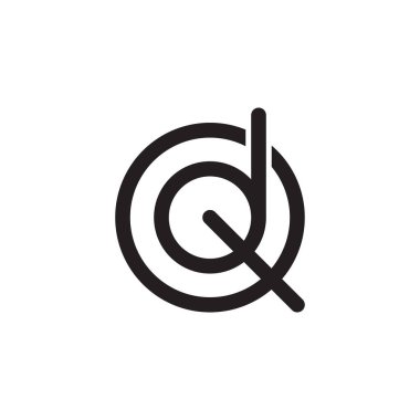 qd ilk harf vektör logo simgesi