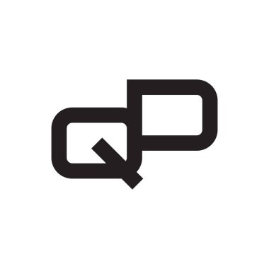 qd ilk harf vektör logo simgesi