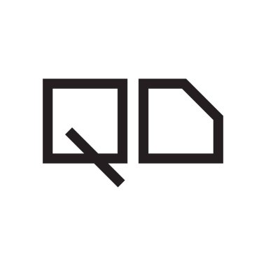 qd ilk harf vektör logo simgesi