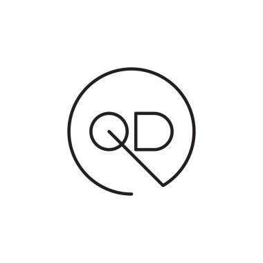 qd ilk harf vektör logo simgesi