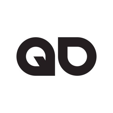 qd ilk harf vektör logo simgesi