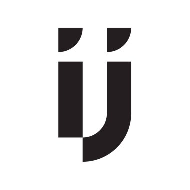 ij ilk harf vektör logosu simgesi