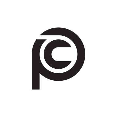 pc ilk harf vektör logo simgesi