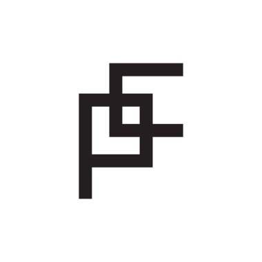 pc ilk harf vektör logo simgesi