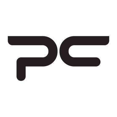pc ilk harf vektör logo simgesi