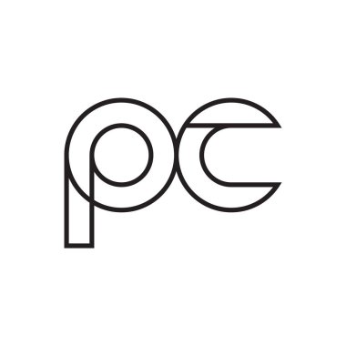 pc ilk harf vektör logo simgesi