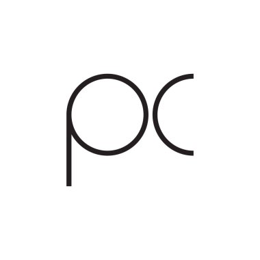pc ilk harf vektör logo simgesi