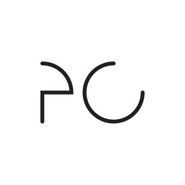 pc ilk harf vektör logo simgesi