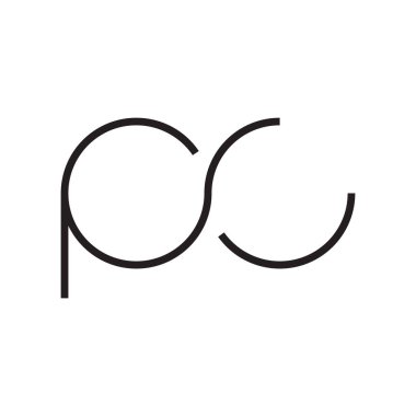 pc ilk harf vektör logo simgesi