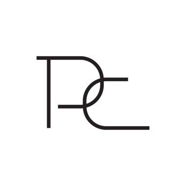 pc ilk harf vektör logo simgesi