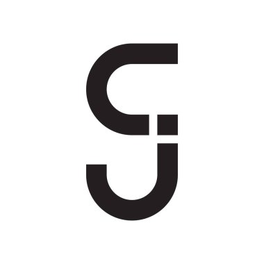 cj ilk harf vektör logo simgesi