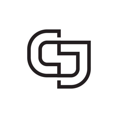 cj ilk harf vektör logo simgesi