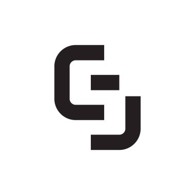 cj ilk harf vektör logo simgesi