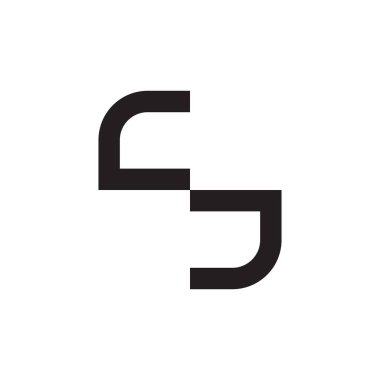 cj ilk harf vektör logo simgesi