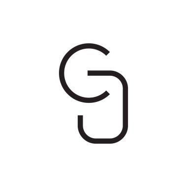 cj ilk harf vektör logo simgesi