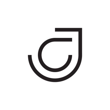 cj ilk harf vektör logo simgesi