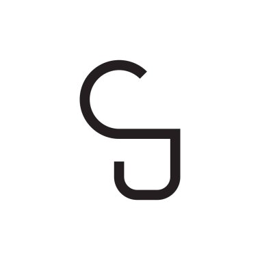 cj ilk harf vektör logo simgesi