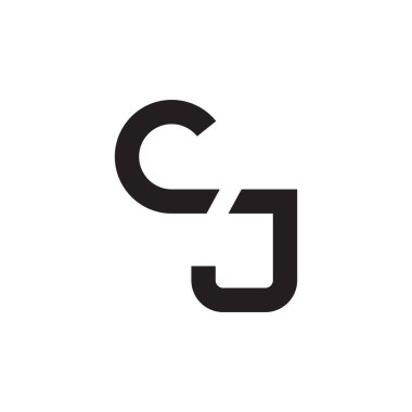 cj ilk harf vektör logo simgesi