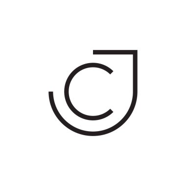 cj ilk harf vektör logo simgesi