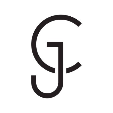 cj ilk harf vektör logo simgesi