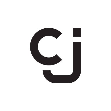 cj ilk harf vektör logo simgesi