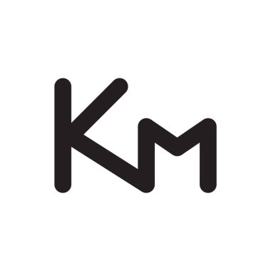 km ilk harf vektör logo simgesi