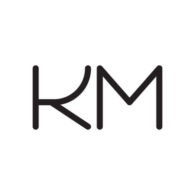 km ilk harf vektör logo simgesi